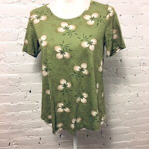 Gudrun Sjoden floral print tee shirt green size small